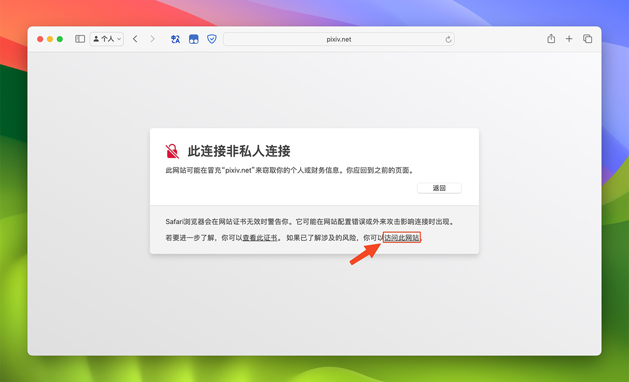 选择访问此网站